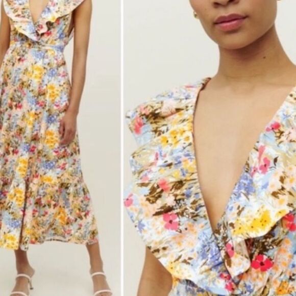 Reformation Reina Dress Countryside Floral Midi NWT $298 - Picture 6 of 6